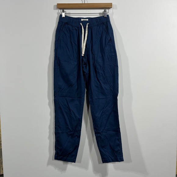 Pact Pants - Pact Organic Cotton Blue Drawstring Tapered Pants Womens XS Sustainable Travel
